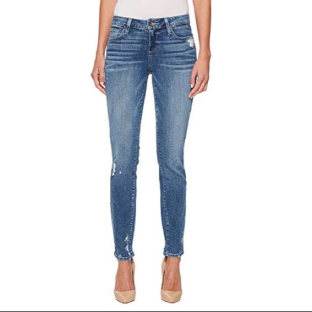 Paige Verdugo Destructed Medium Wash Skinny Jeans